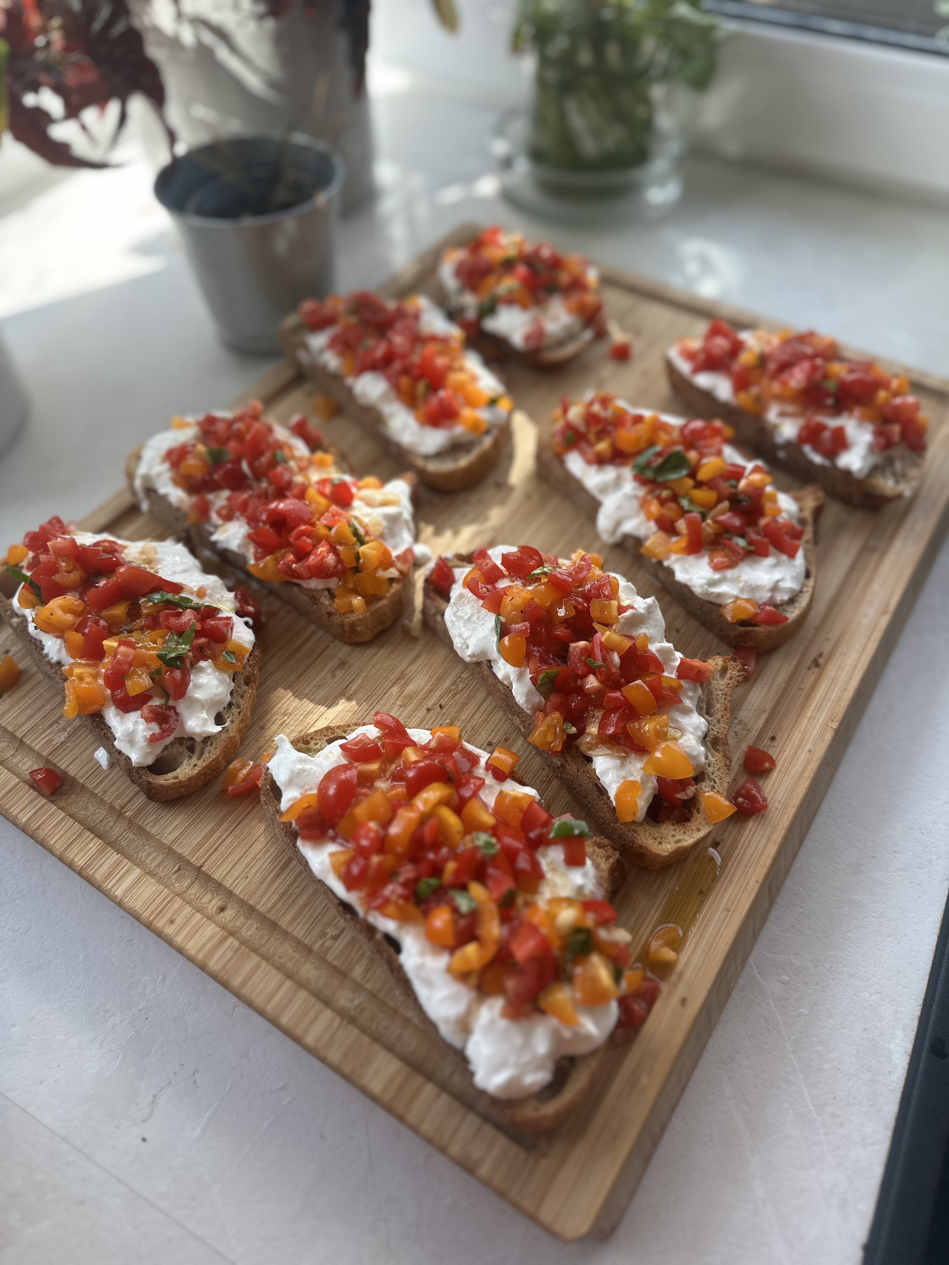 Frissen készített bruschetták
